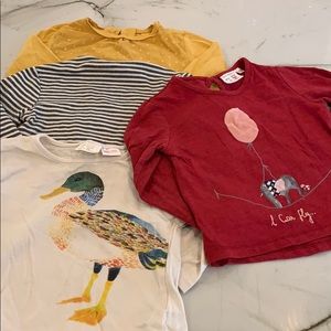 Zara BabyGirl 12 - 24 mo 4 T-shirt bundle.